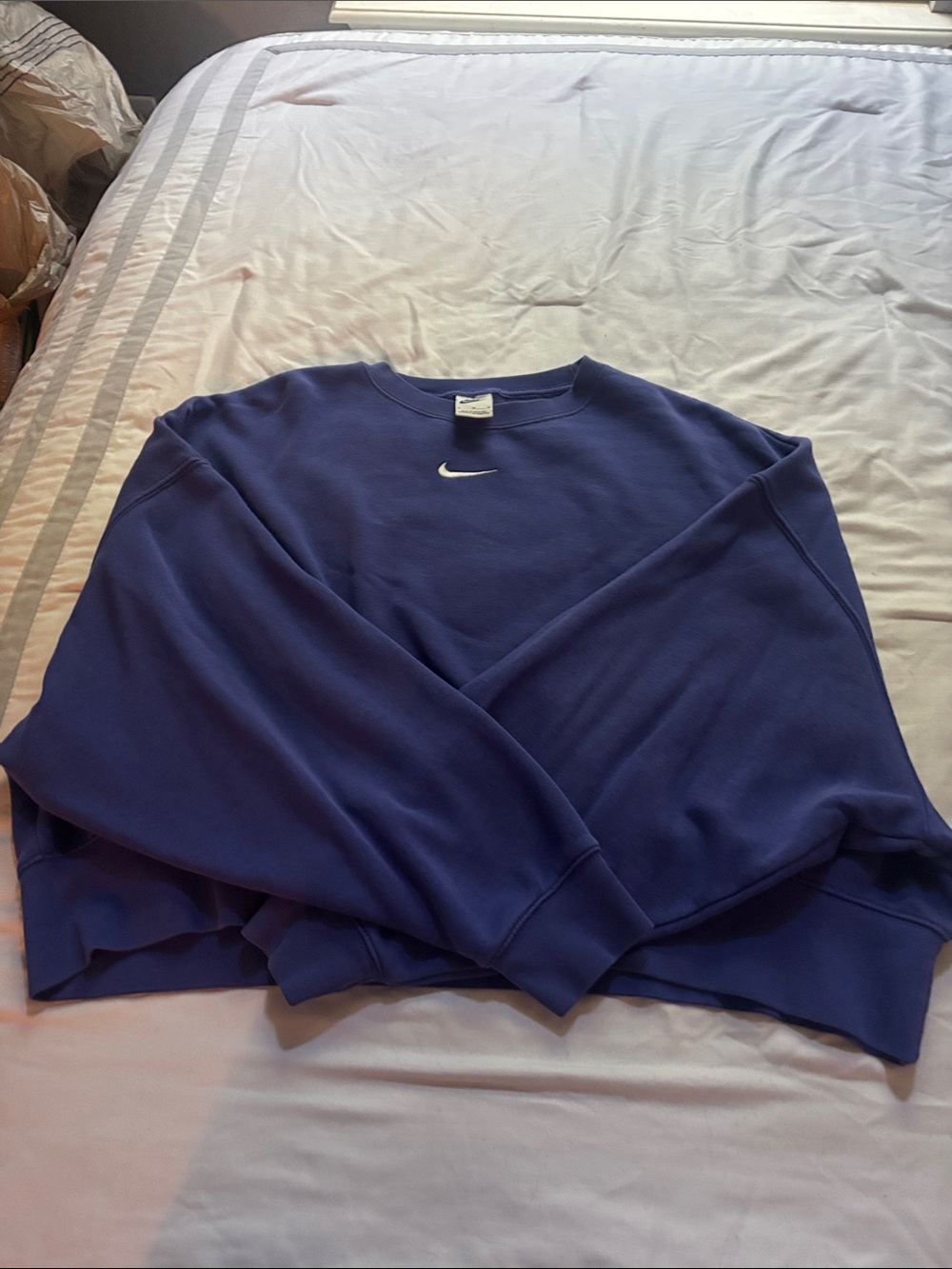 Nike Women’s Crewneck Sweatshirt - Blue with White Swoosh